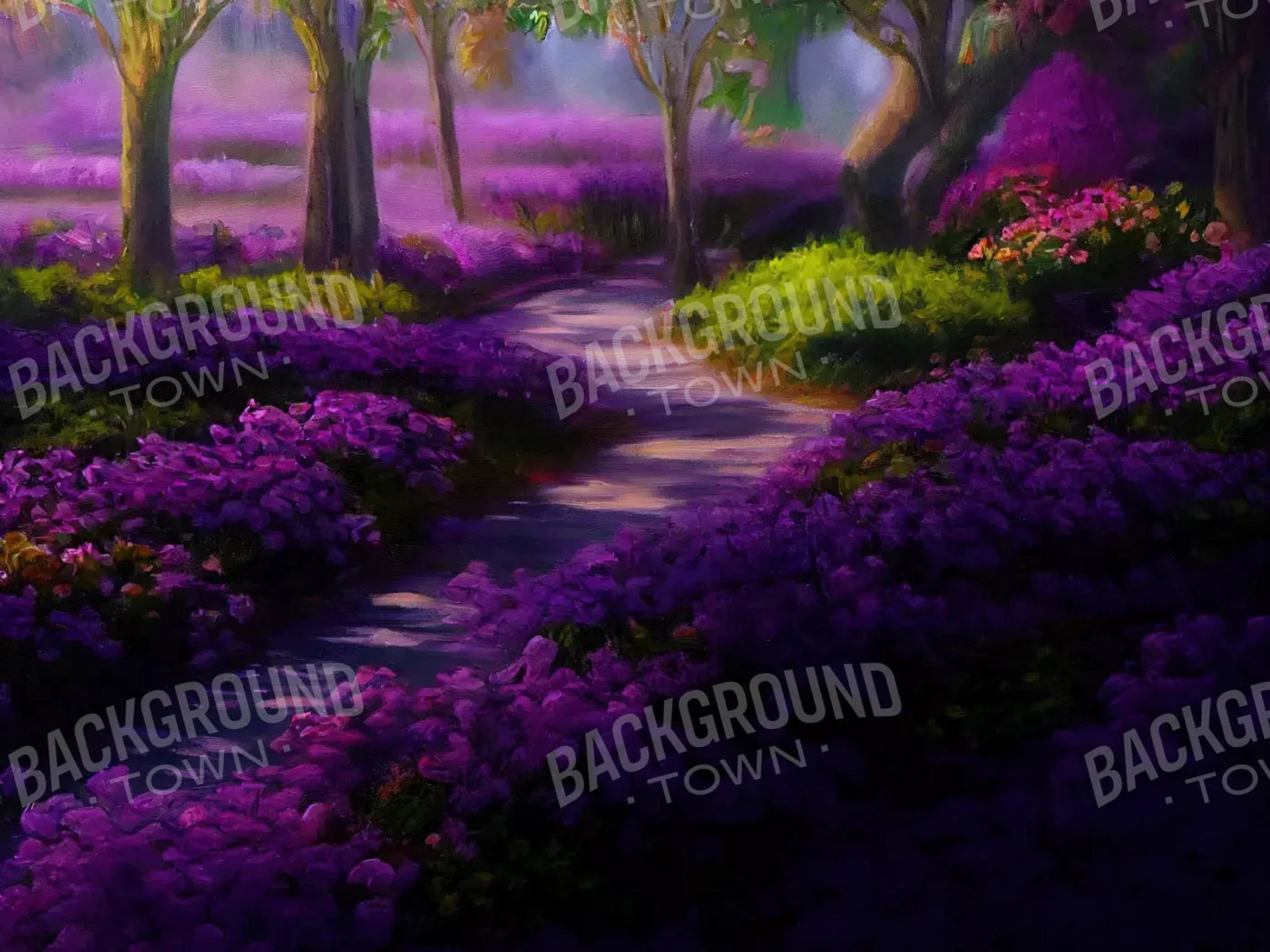 Lavendar Fields 10X8 Fleece ( 120 X 96 Inch ) Backdrop