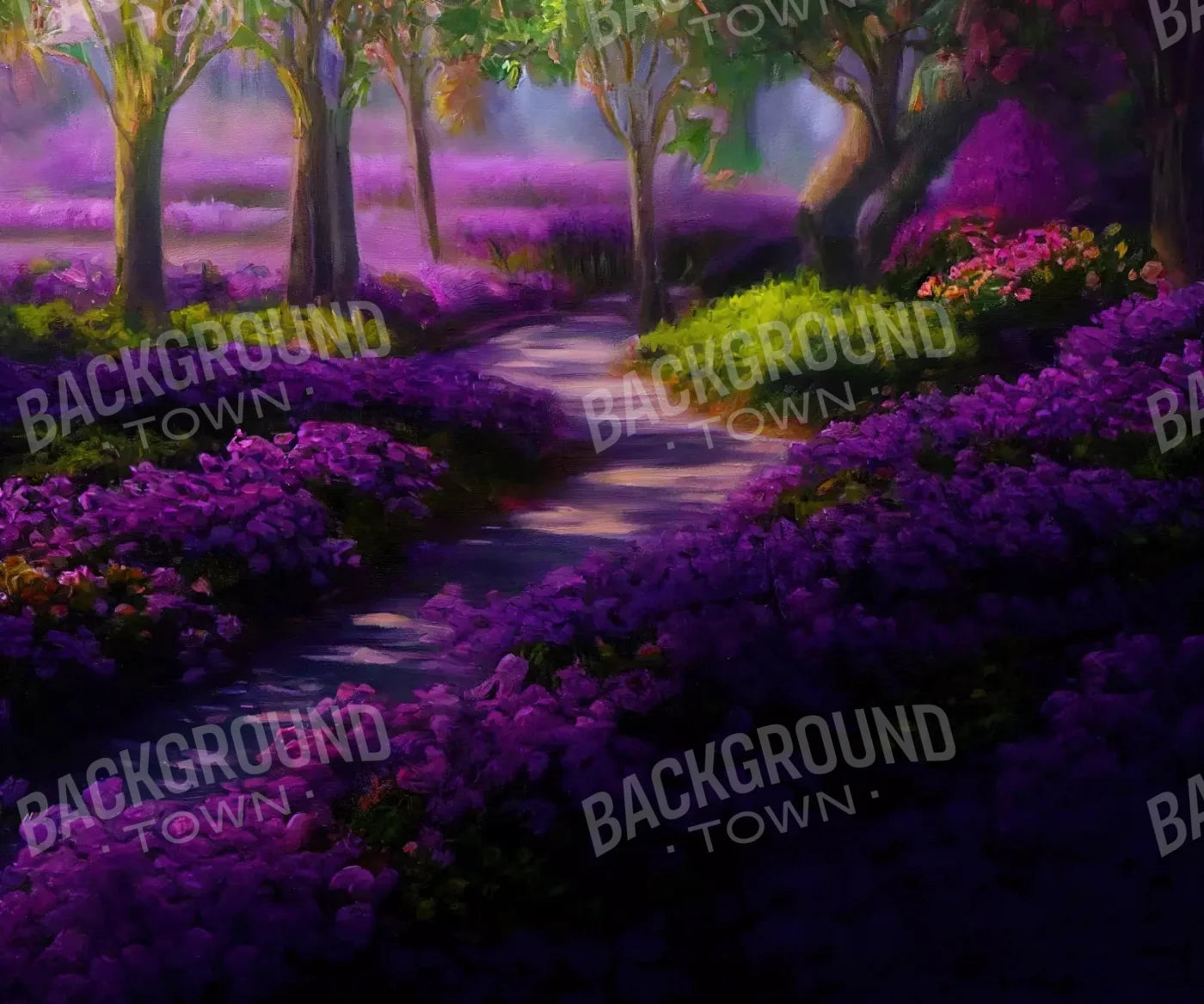 Lavendar Fields 5X42 Fleece ( 60 X 50 Inch ) Backdrop