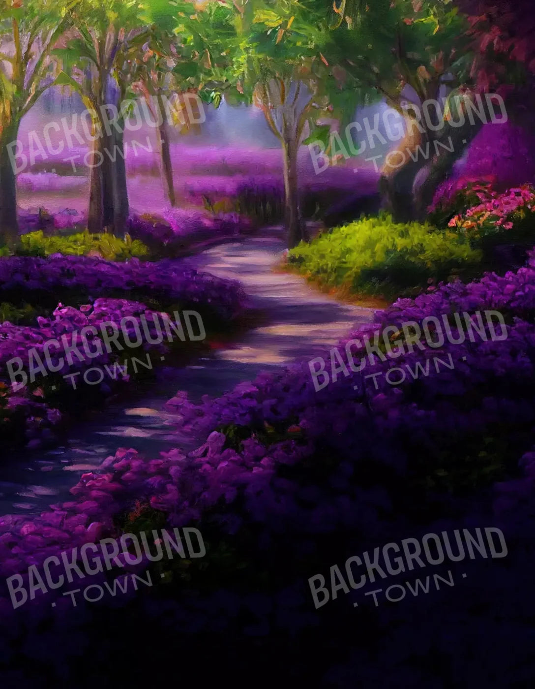 Lavendar Fields 6X8 Fleece ( 72 X 96 Inch ) Backdrop