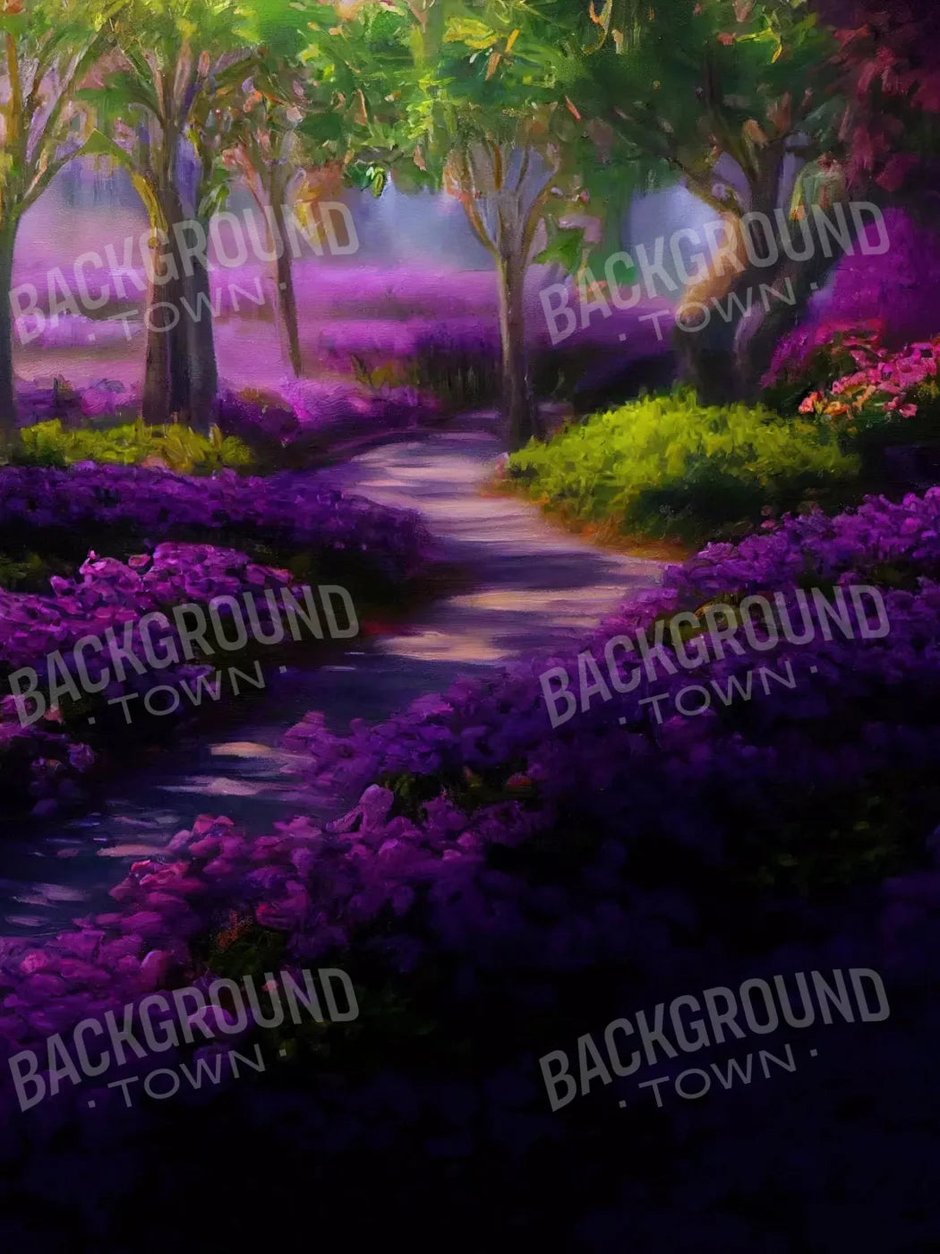 Lavendar Fields 8X10 Fleece ( 96 X 120 Inch ) Backdrop