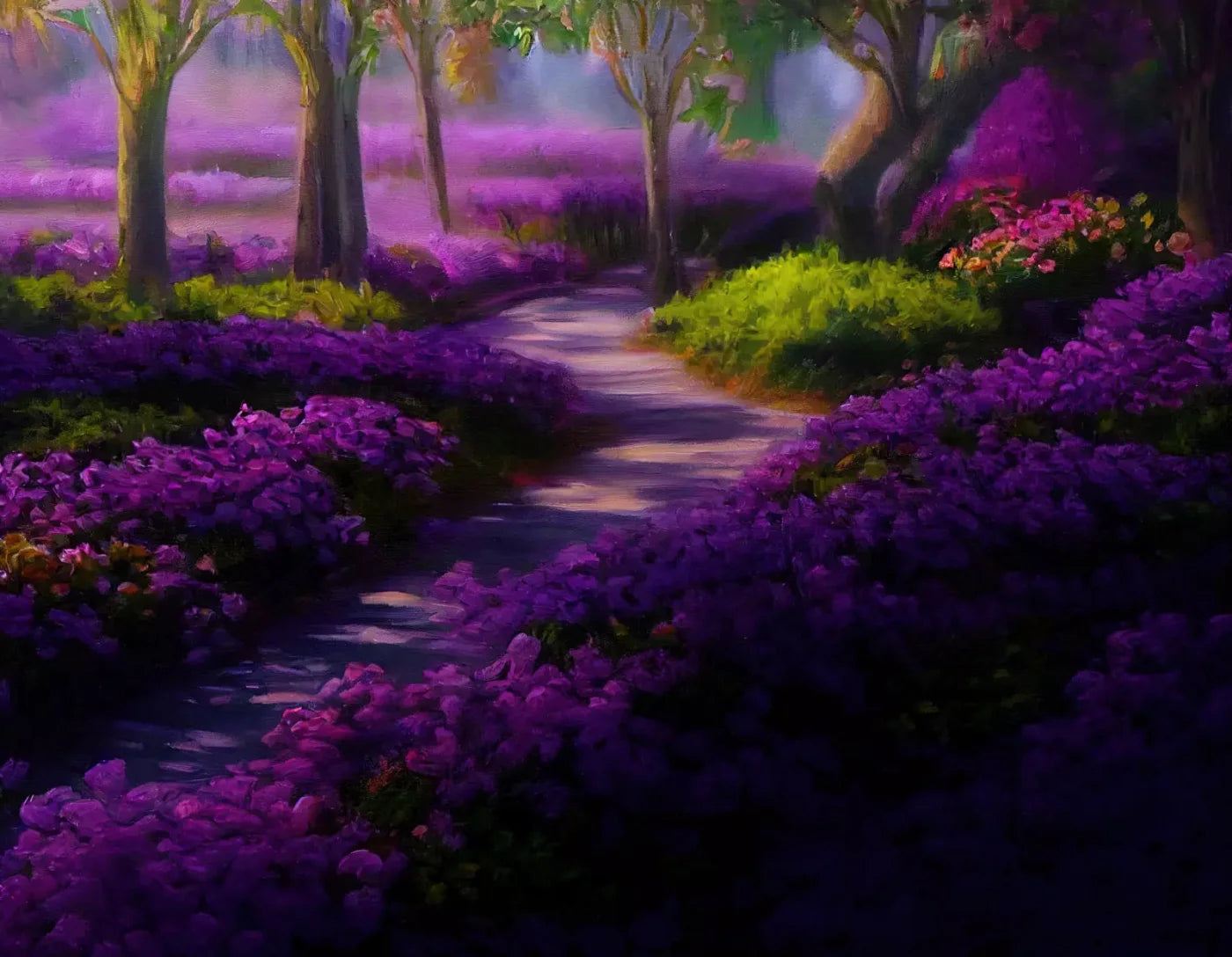 Lavendar Fields 8X6 Fleece ( 96 X 72 Inch ) Backdrop