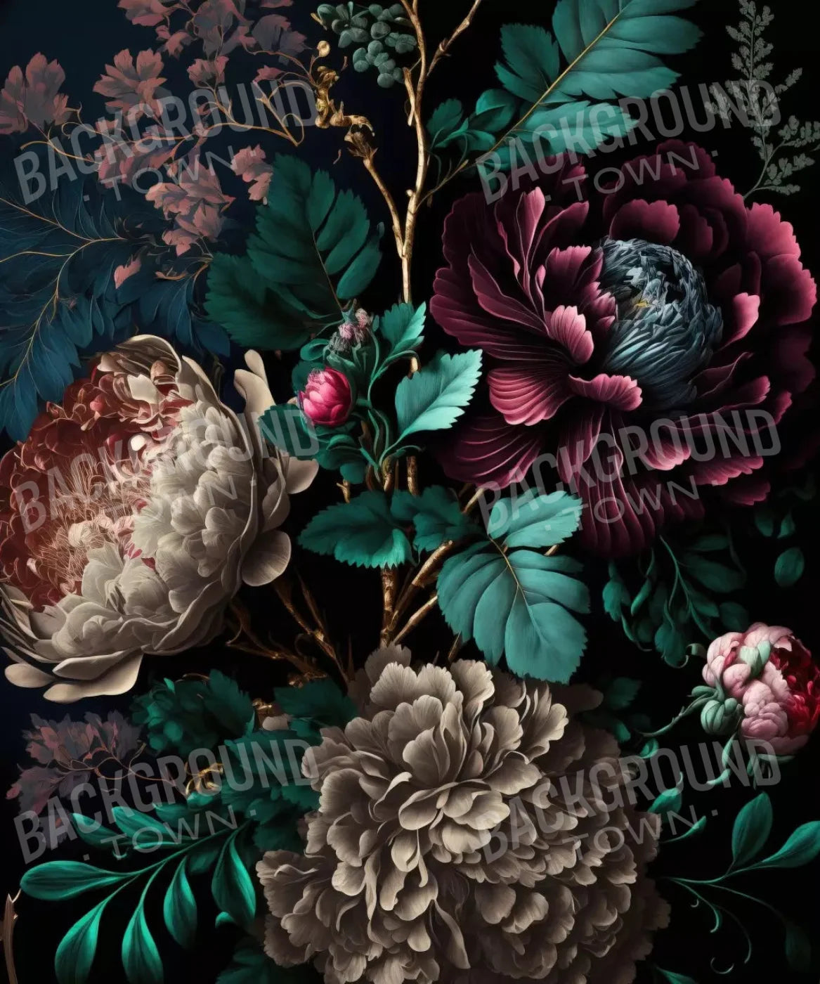 Multi-Color Floral Backdrop for Photography