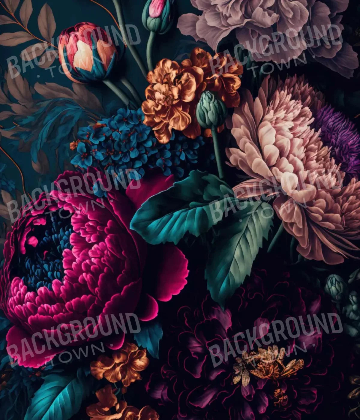 Deep Dark Peony 10X12 Ultracloth ( 120 X 144 Inch ) Backdrop