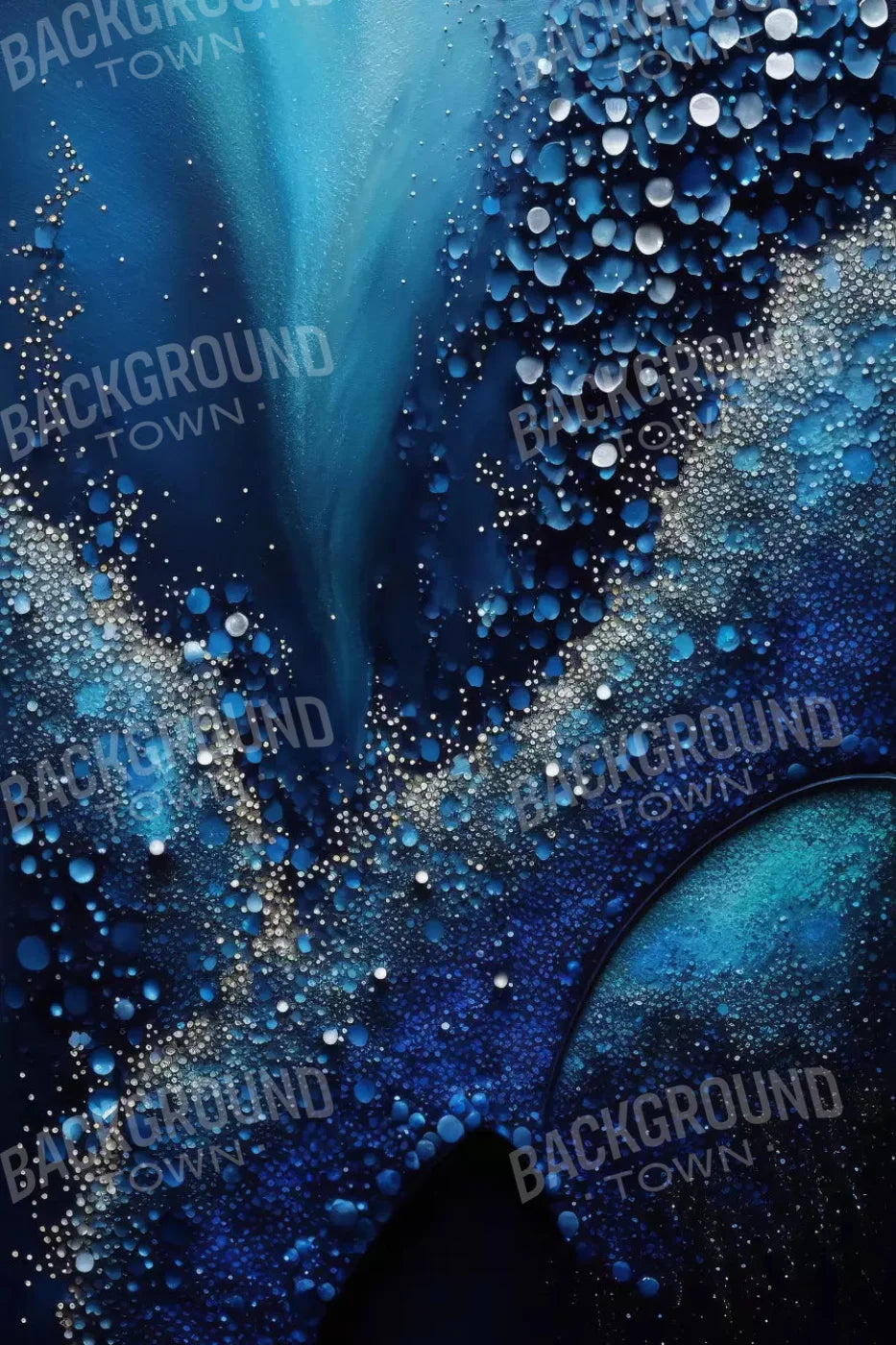 Deep Sparkle Abstract In Blue 5X8 Ultracloth ( 60 X 96 Inch ) Backdrop