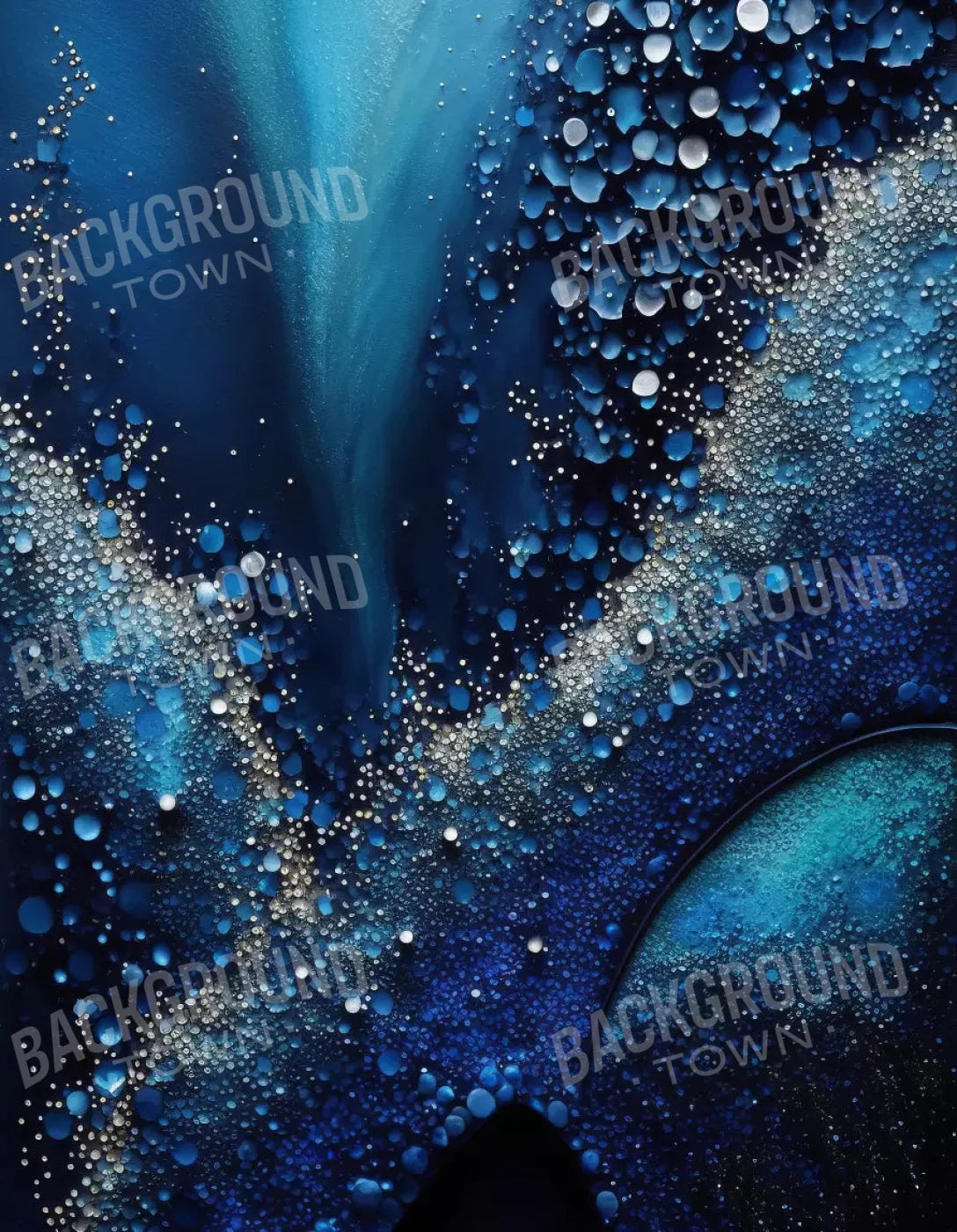 Deep Sparkle Abstract In Blue 6X8 Fleece ( 72 X 96 Inch ) Backdrop