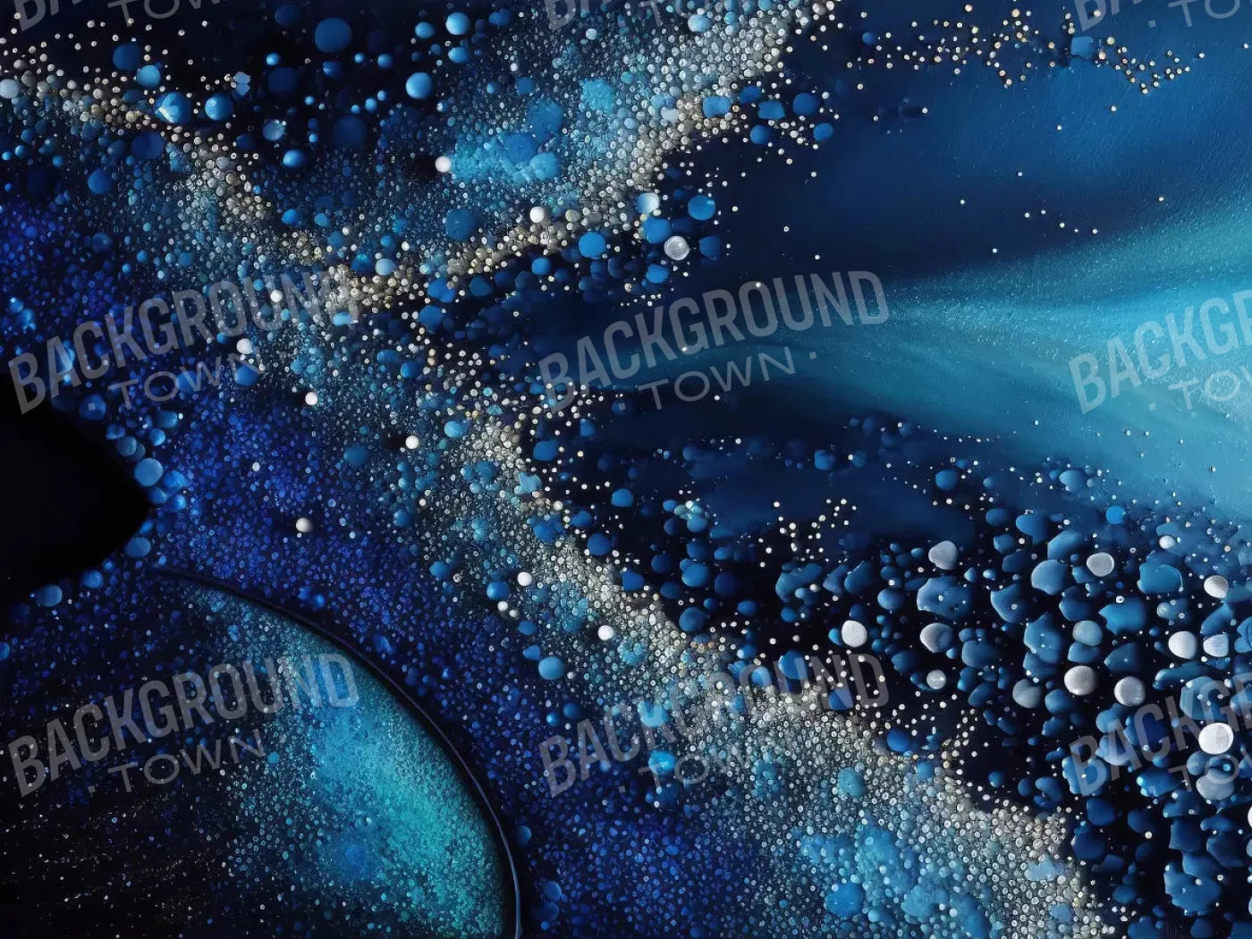 Deep Sparkle Abstract In Blue H 10X8 Fleece ( 120 X 96 Inch ) Backdrop