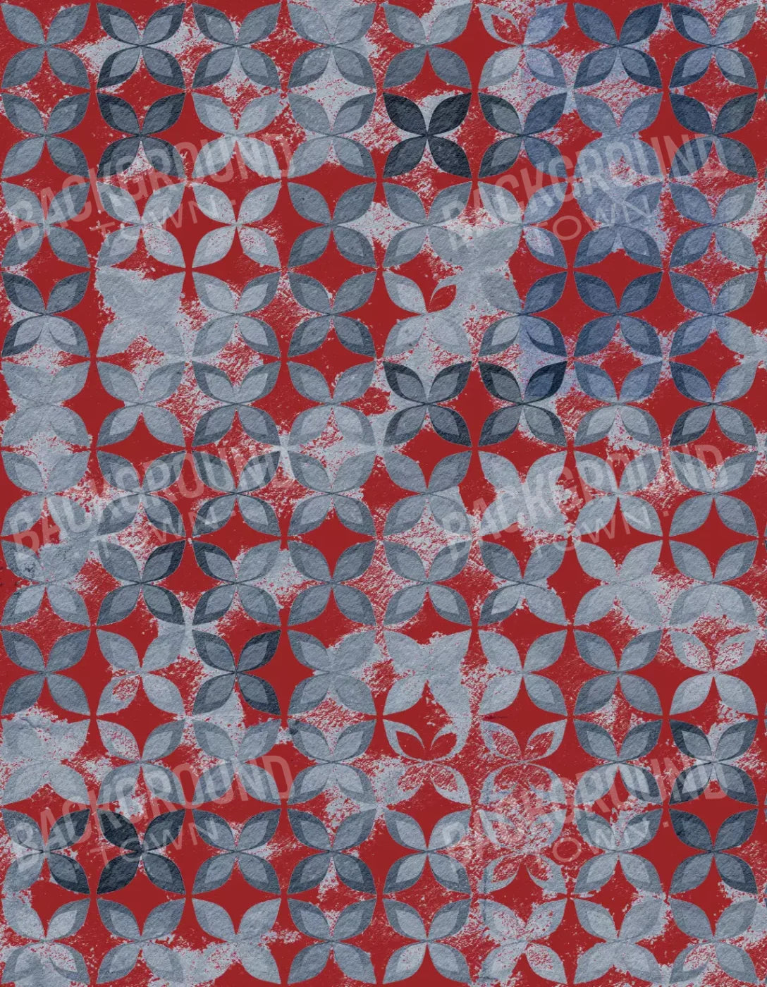 Denim Floral 6X8 Fleece ( 72 X 96 Inch ) Backdrop