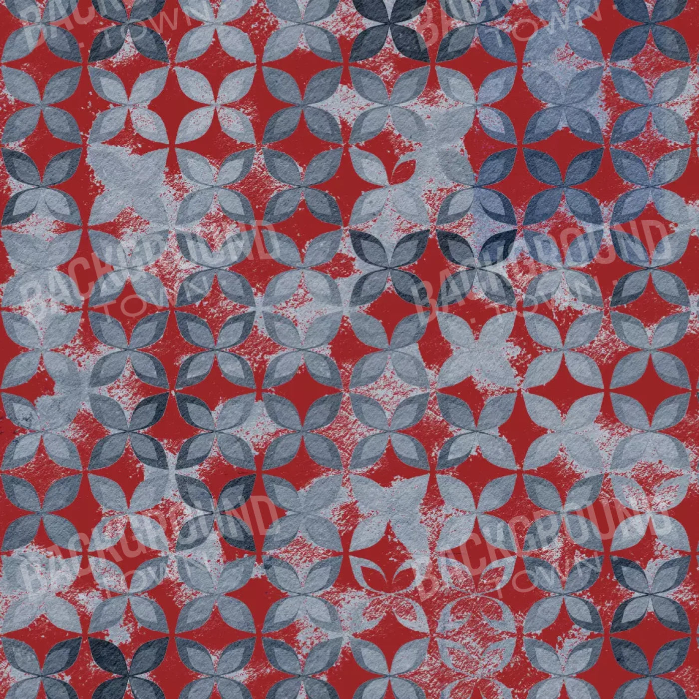 Denim Floral 8X8 Fleece ( 96 X Inch ) Backdrop