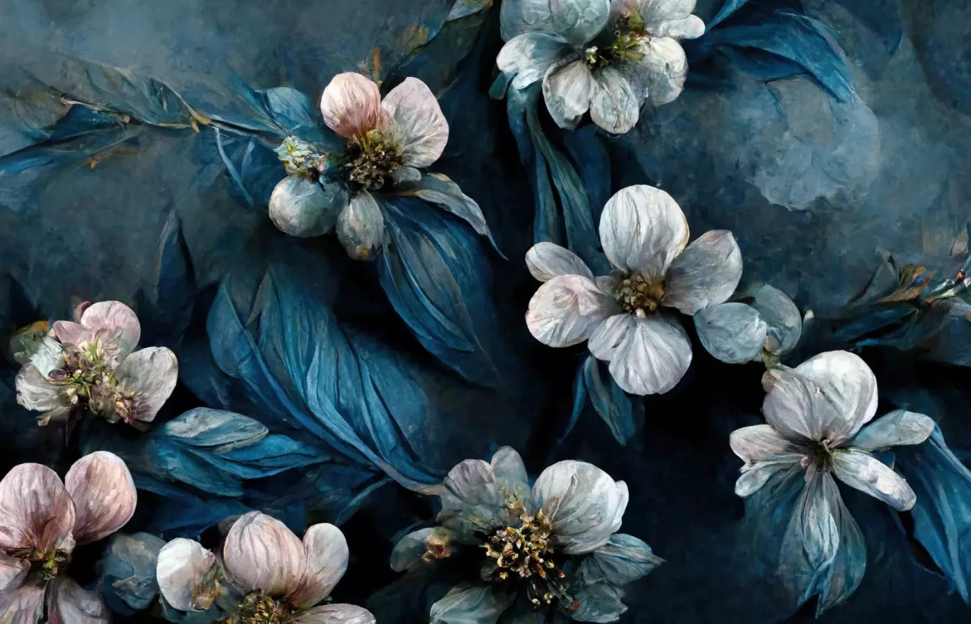 Denim Florals 12X8 Ultracloth ( 144 X 96 Inch ) Backdrop