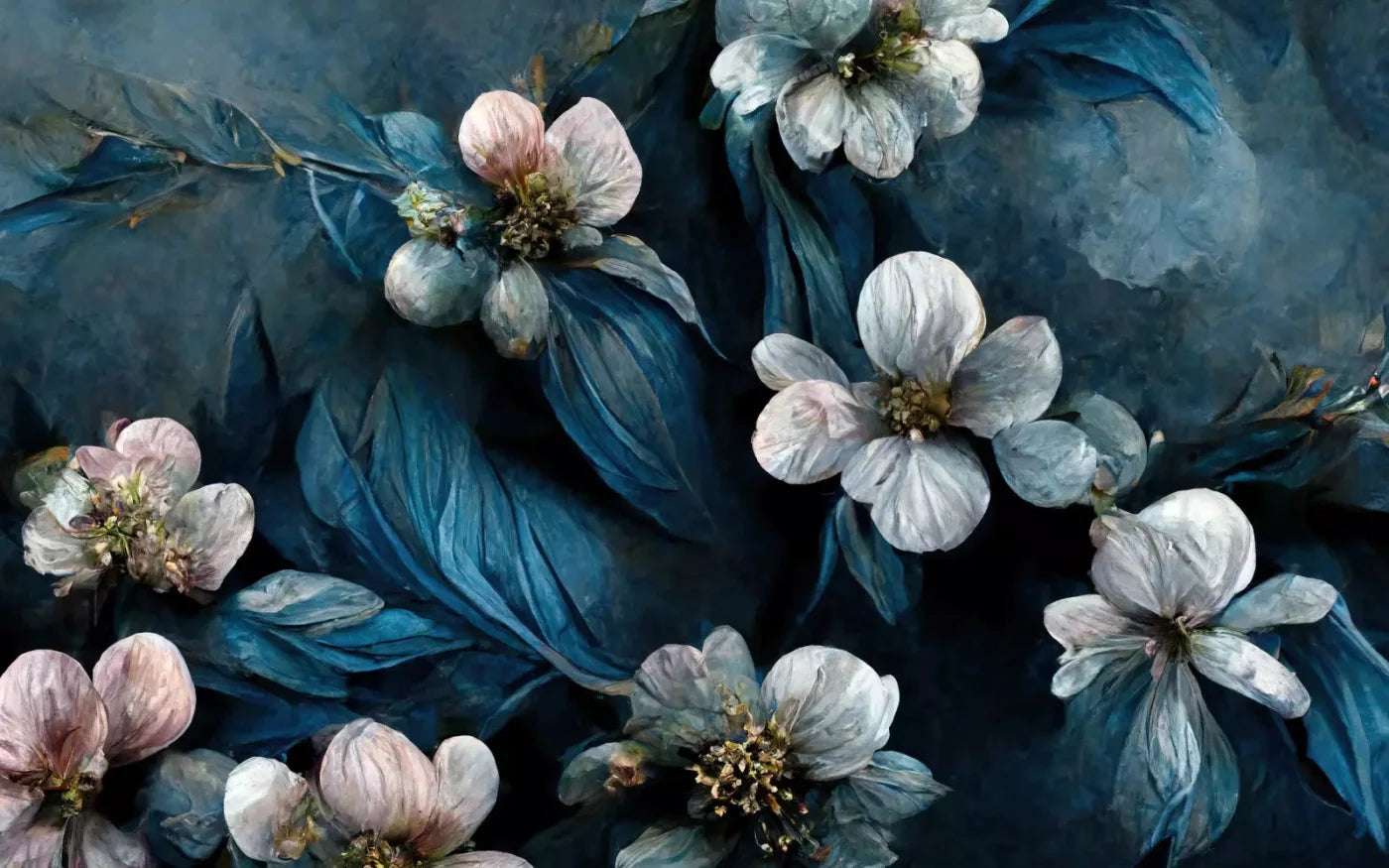 Denim Florals 14X9 Ultracloth ( 168 X 108 Inch ) Backdrop