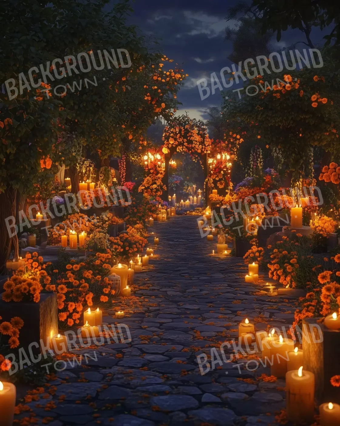 Dia De Los Muertos I 8’X10’ Fleece (96 X 120 Inch) Backdrop