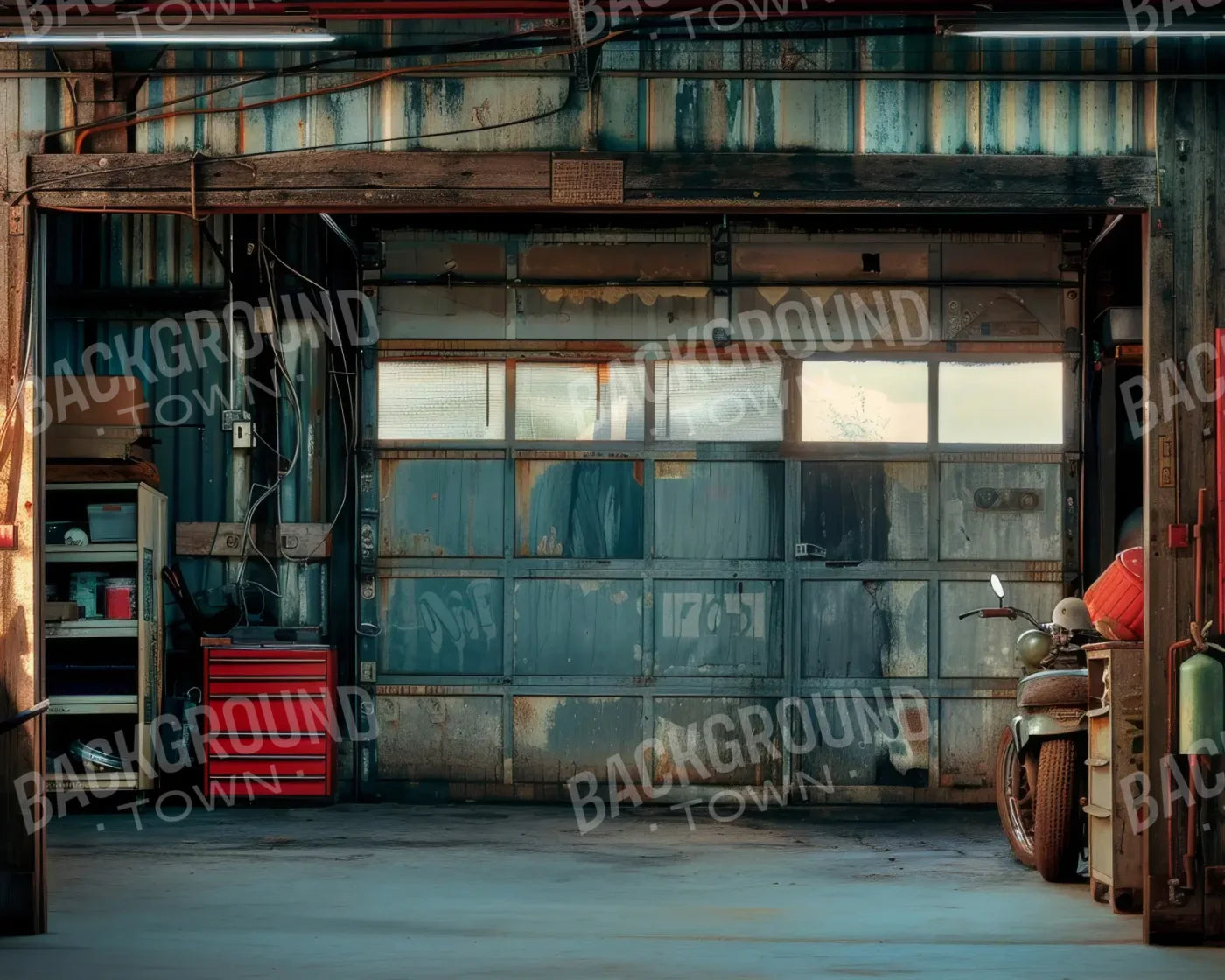 Dirty Garage 10’x8’ Fleece (120 x 96 inch) Backdrop