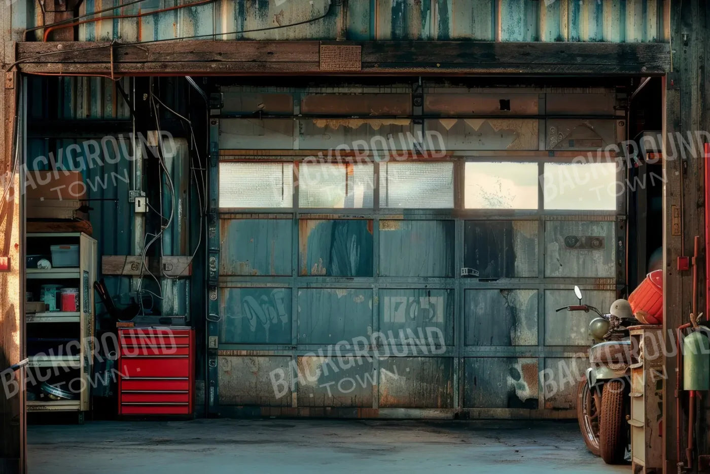 Dirty Garage 12’x8’ UltraCloth (144 x 96 inch) Backdrop
