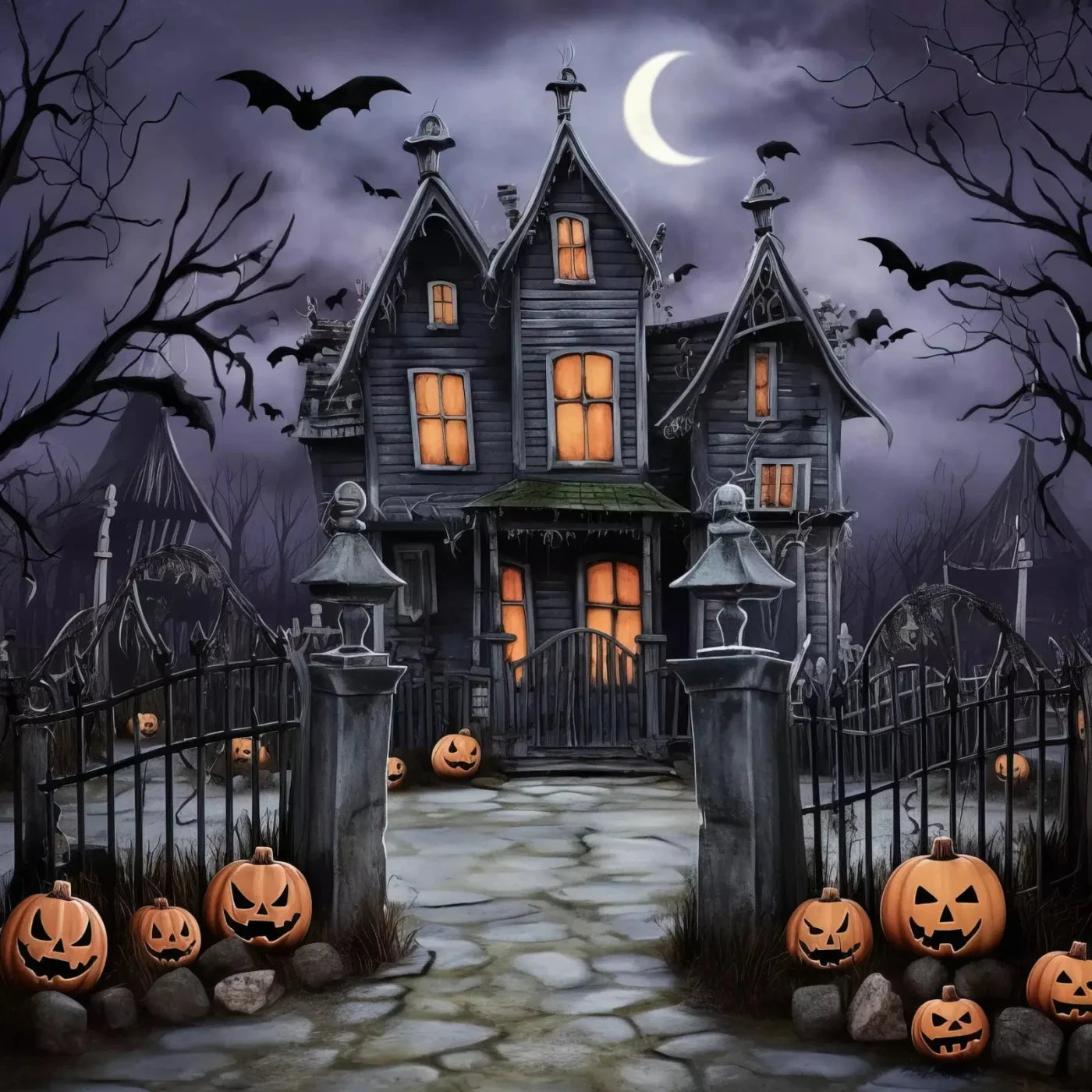 Spooky Haunted House Backdrop for Photography