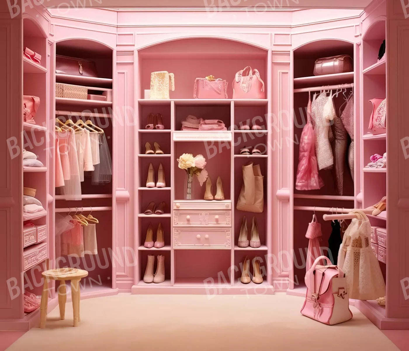 Doll House Closet 12X10 Ultracloth ( 144 X 120 Inch ) Backdrop