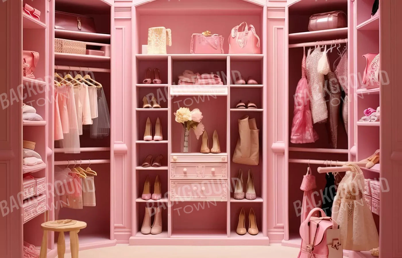 Doll House Closet 12X8 Ultracloth ( 144 X 96 Inch ) Backdrop