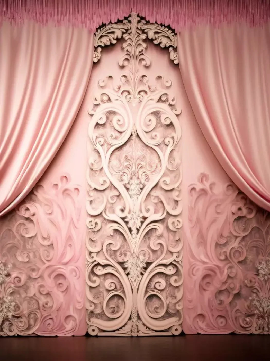 Doll House Curtains Iii 5’X6’8 Fleece (60 X 80 Inch) Backdrop
