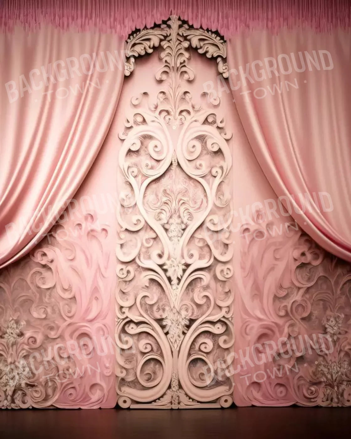 Doll House Curtains Iii 8’X10’ Fleece (96 X 120 Inch) Backdrop