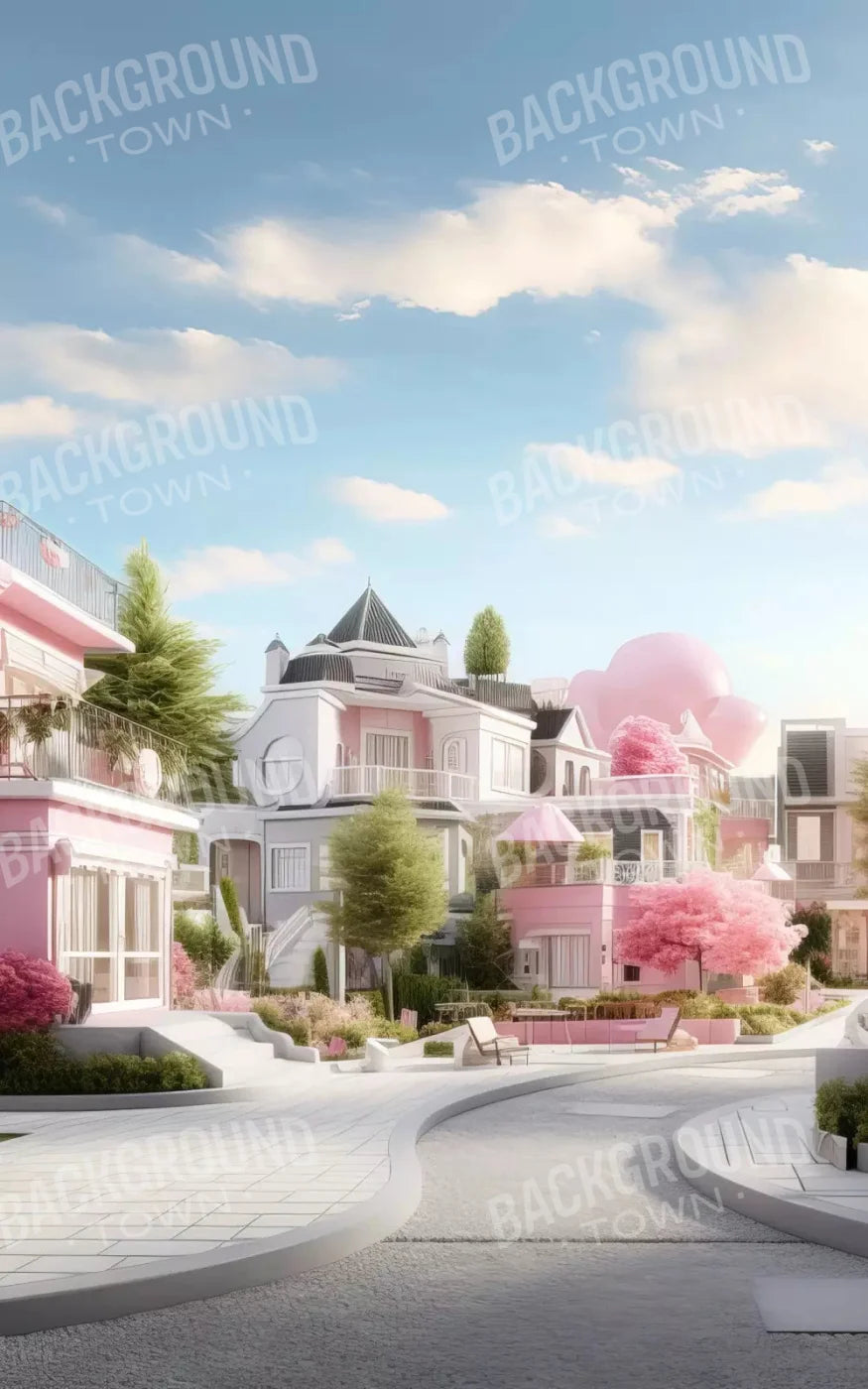 Doll House Neighborhood 9X14 Ultracloth ( 108 X 168 Inch ) Backdrop