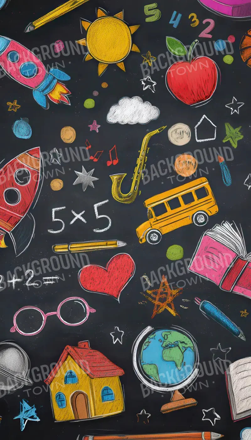 Doodle Chalkboard2 8’x14’ UltraCloth (96 x 168 inch) Backdrop