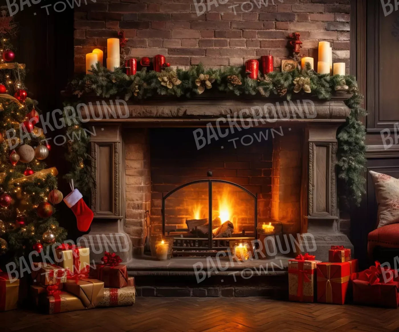 Down Through The Chimney I 12’X10’ Ultracloth (144 X 120 Inch) Backdrop