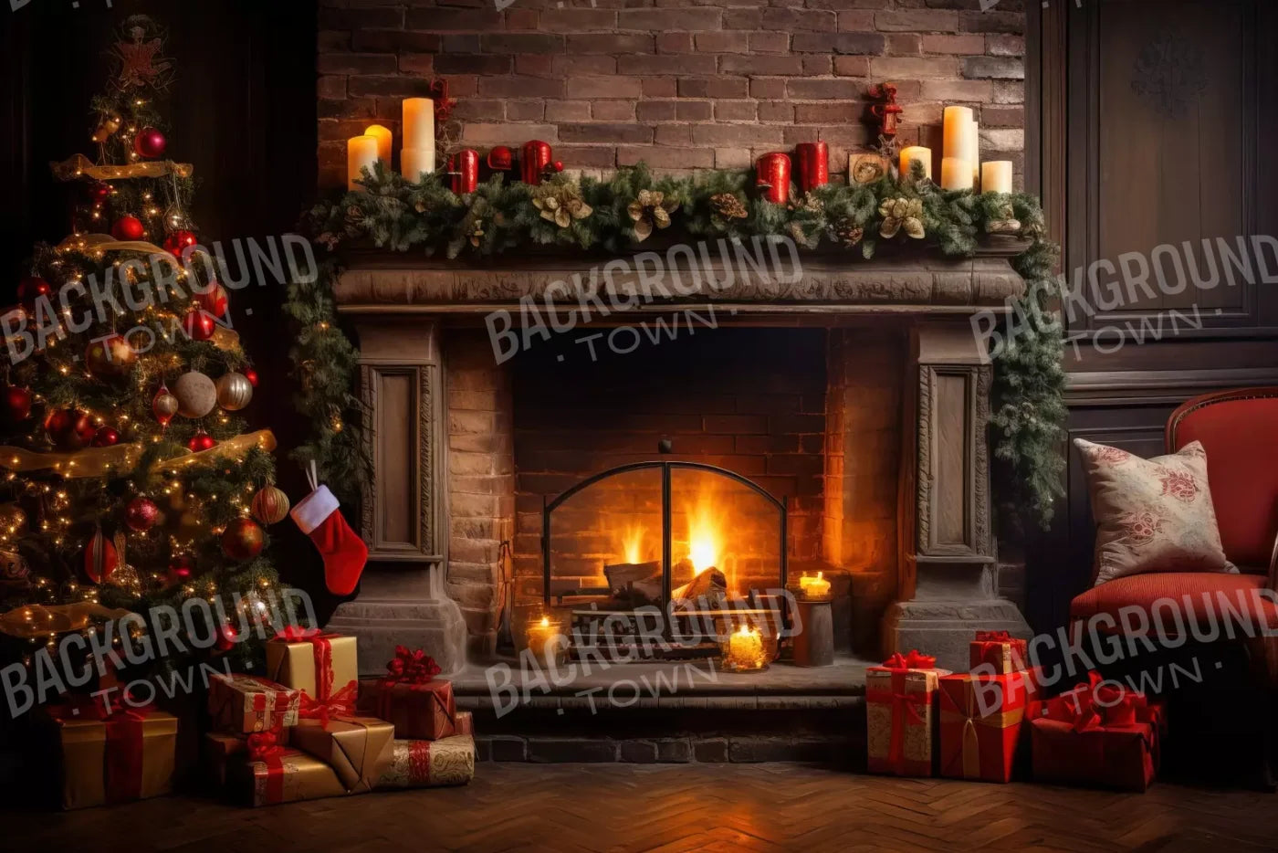 Down Through The Chimney I 12’X8’ Ultracloth (144 X 96 Inch) Backdrop