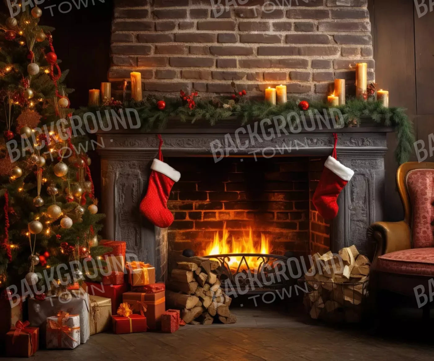 Down Through The Chimney Ii 12’X10’ Ultracloth (144 X 120 Inch) Backdrop