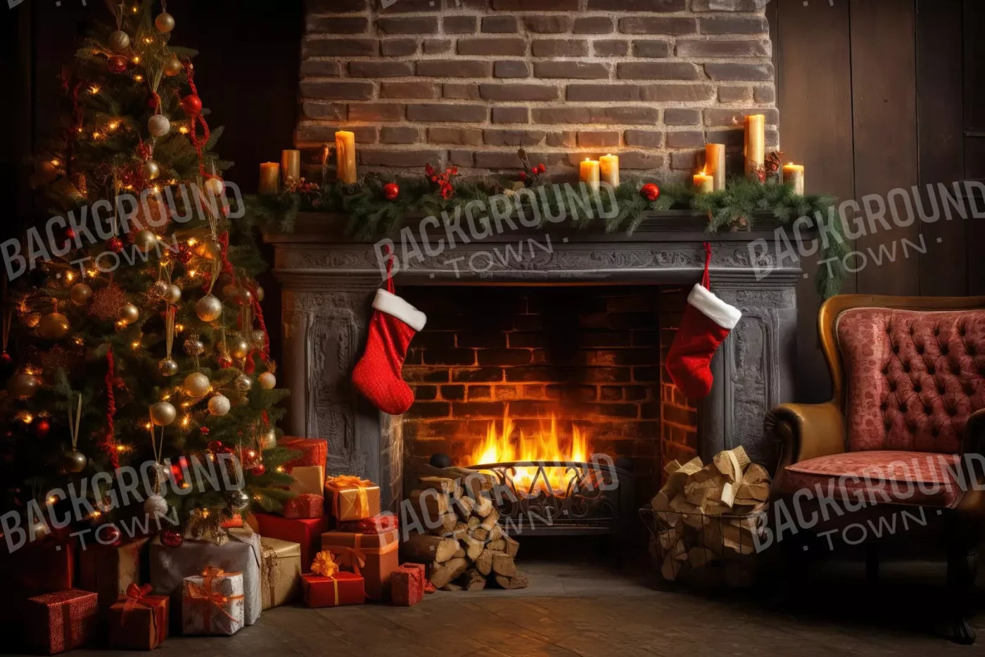 Down Through The Chimney Ii 12’X8’ Ultracloth (144 X 96 Inch) Backdrop