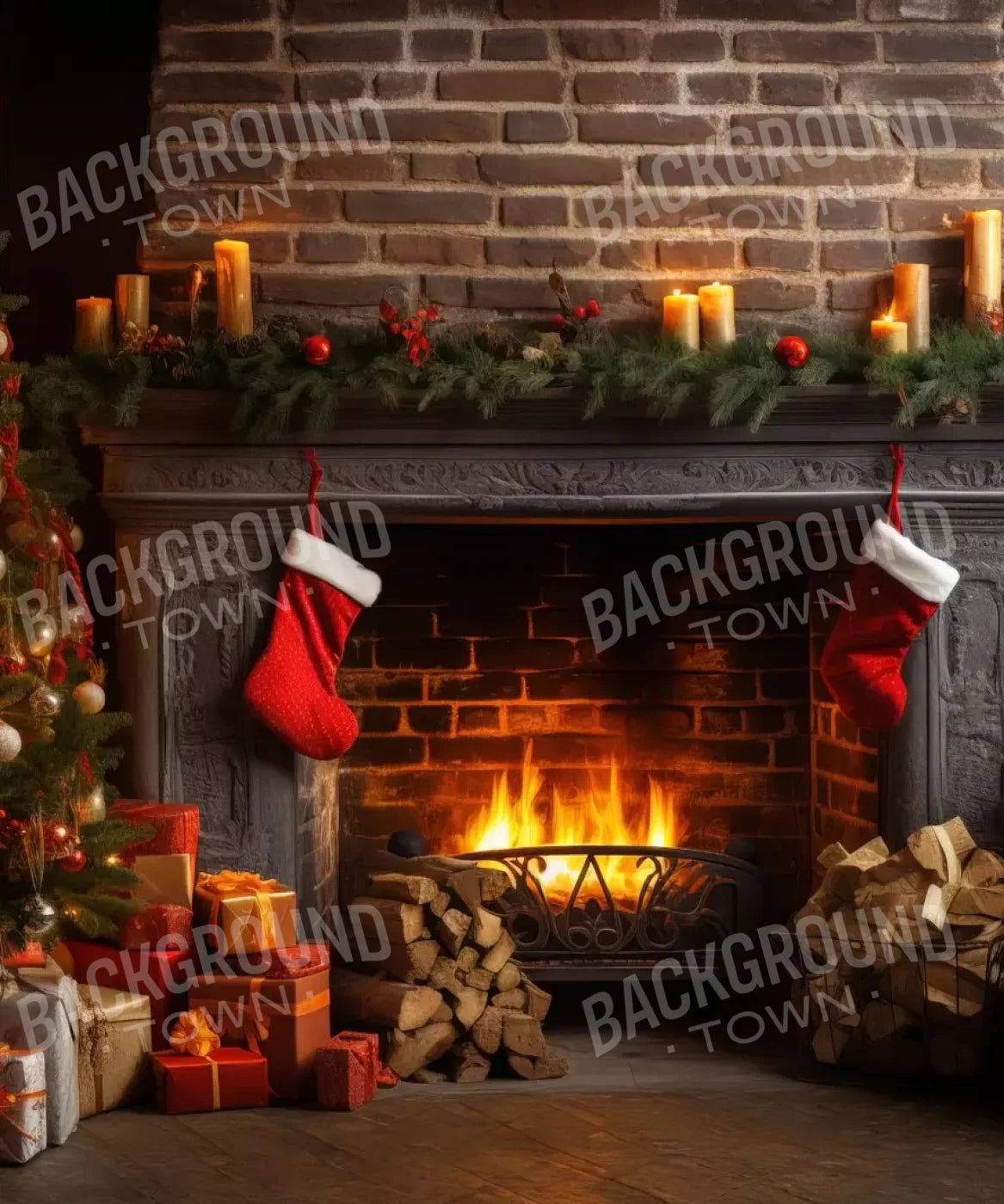 Brown , Red , Green Backdrop for Photography