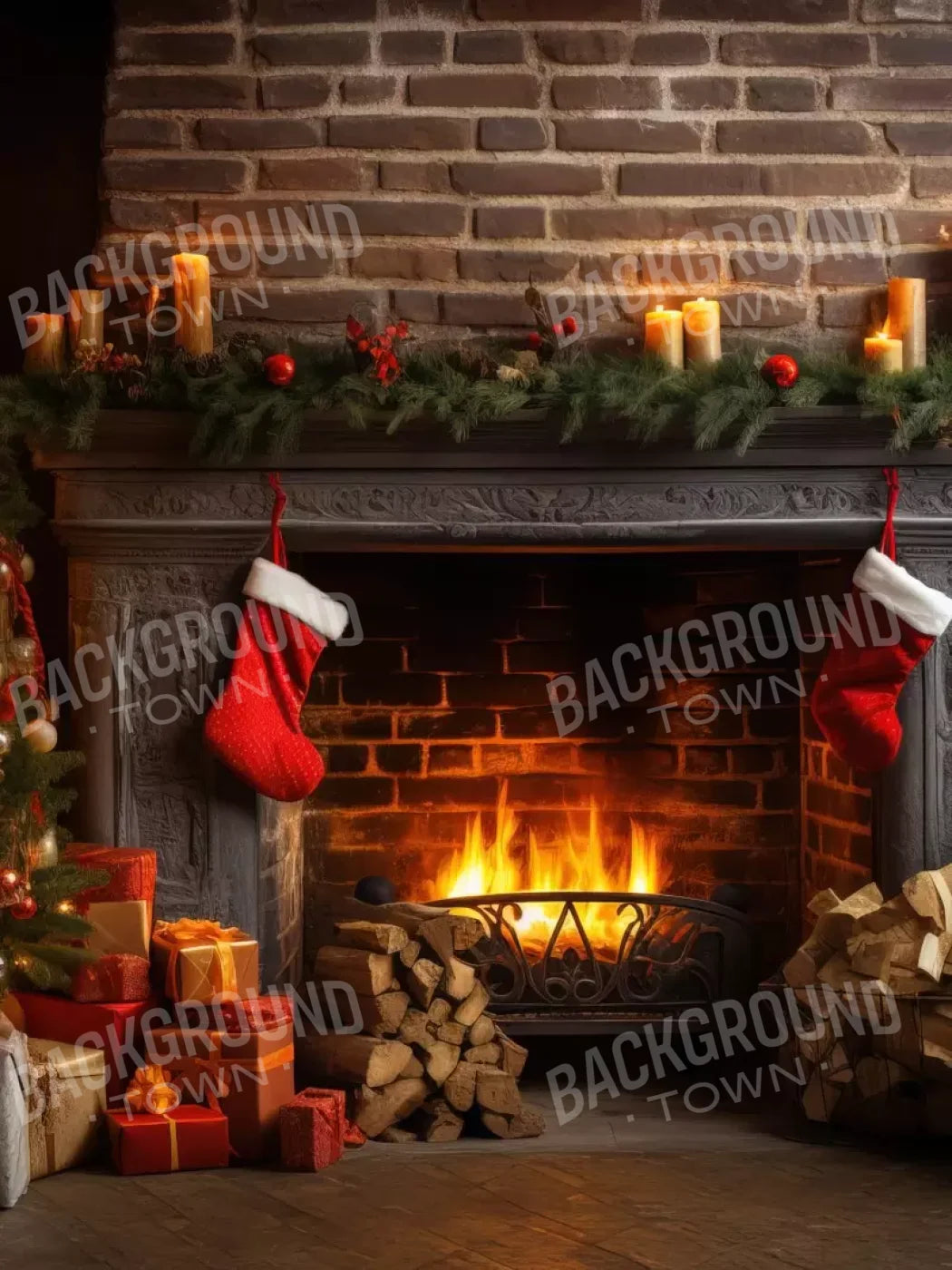 Down Through The Chimney Ii 5’X6’8 Fleece (60 X 80 Inch) Backdrop