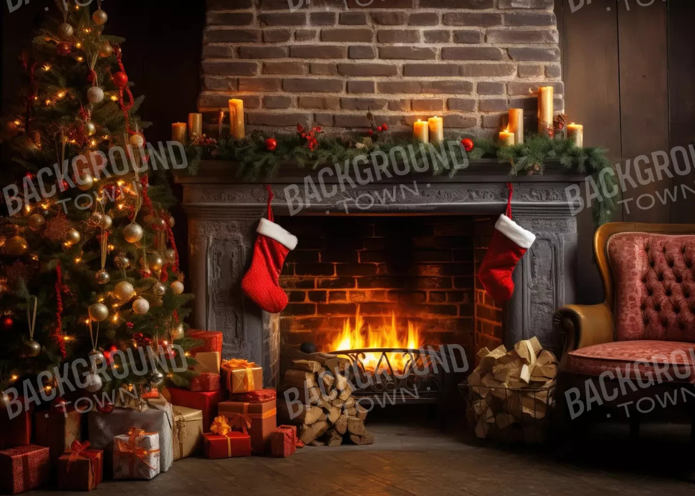 Down Through The Chimney Ii 7’X5’ Ultracloth (84 X 60 Inch) Backdrop