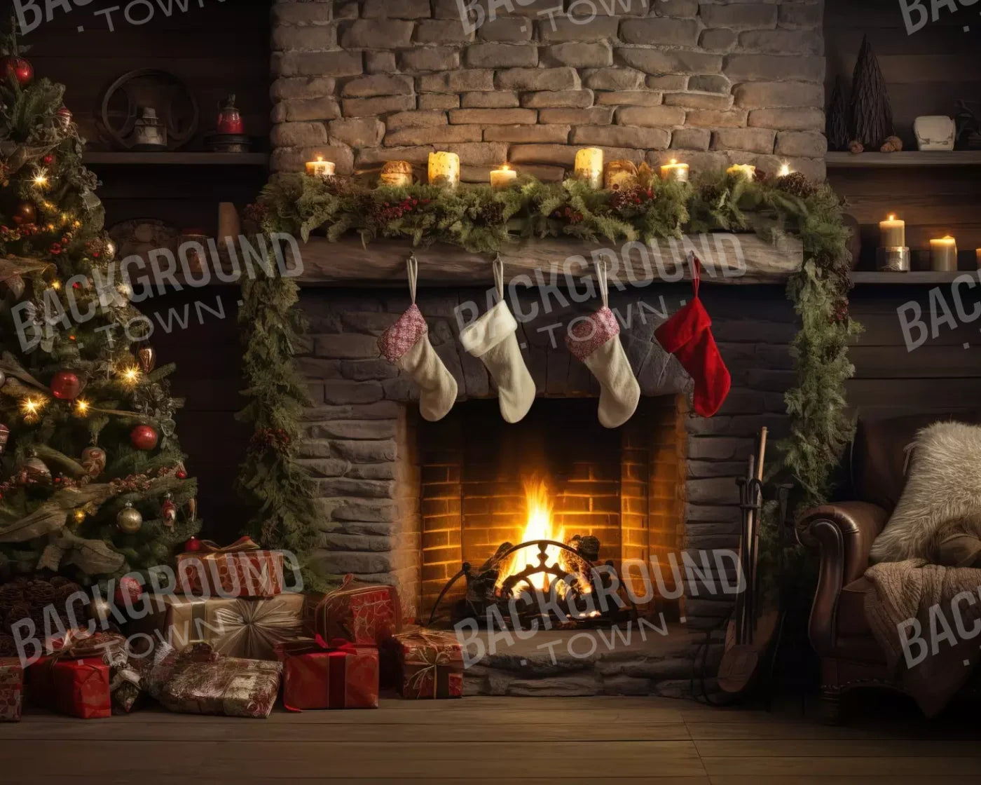 Down Through The Chimney Iii 10’X8’ Fleece (120 X 96 Inch) Backdrop