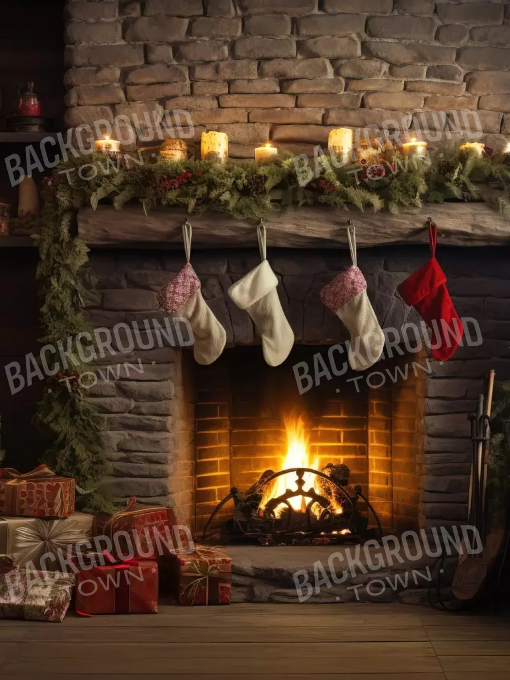 Down Through The Chimney Iii 5’X6’8 Fleece (60 X 80 Inch) Backdrop