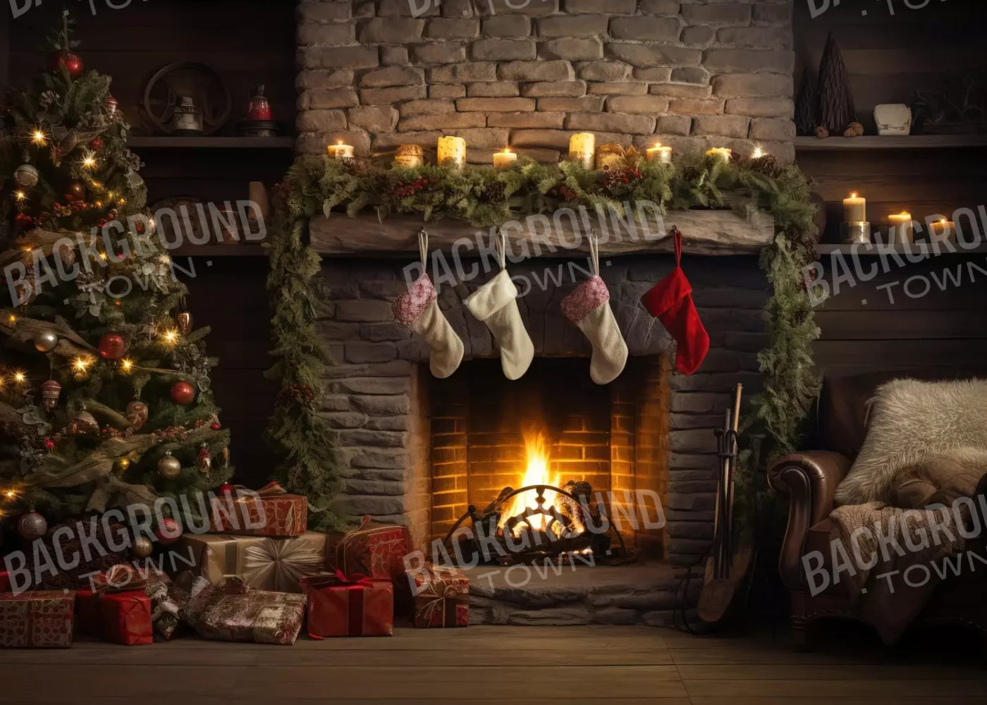 Down Through The Chimney Iii 7’X5’ Ultracloth (84 X 60 Inch) Backdrop