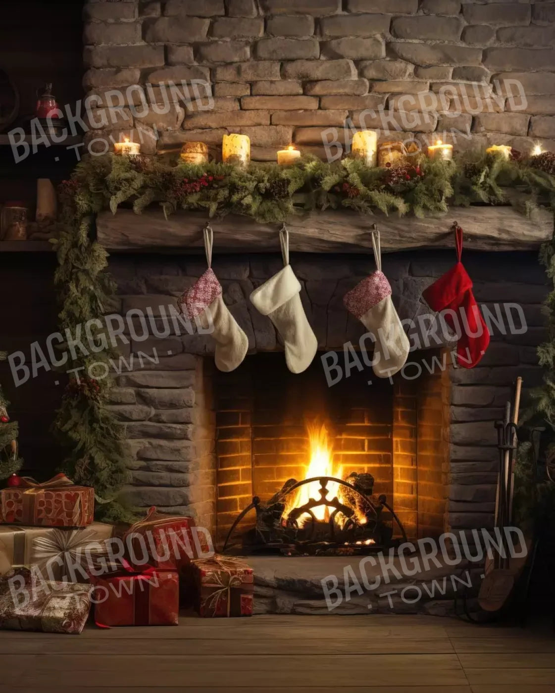 Down Through The Chimney Iii 8’X10’ Fleece (96 X 120 Inch) Backdrop