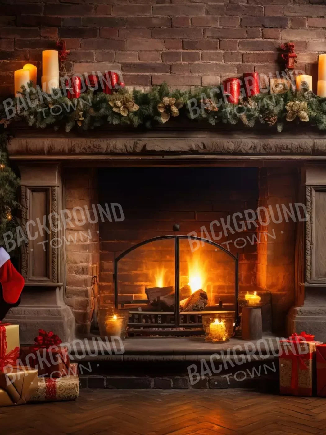 Down Through The Chimney I 5’X6’8 Fleece (60 X 80 Inch) Backdrop