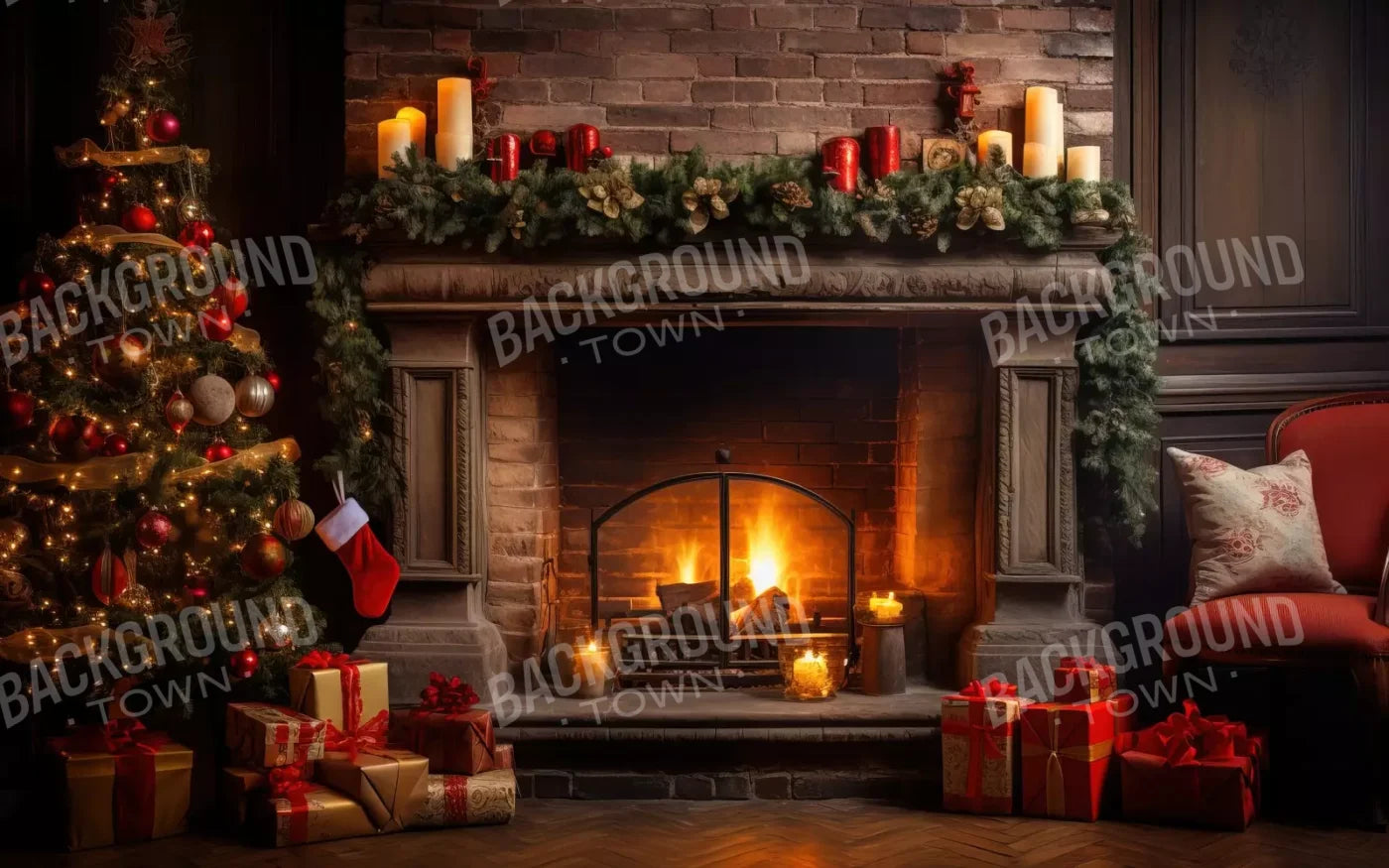 Down Through The Chimney I 16’X10’ Ultracloth (192 X 120 Inch) Backdrop