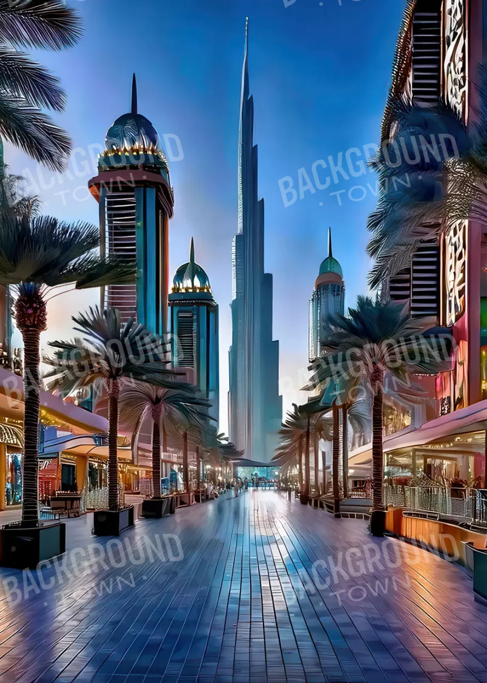 Dubai At Night 5’x7’ UltraCloth (60 x 84 inch) Backdrop
