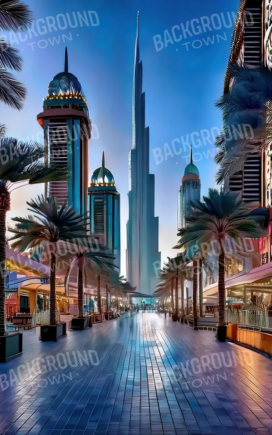 Dubai At Night 5’x8’ UltraCloth (60 x 96 inch) Backdrop