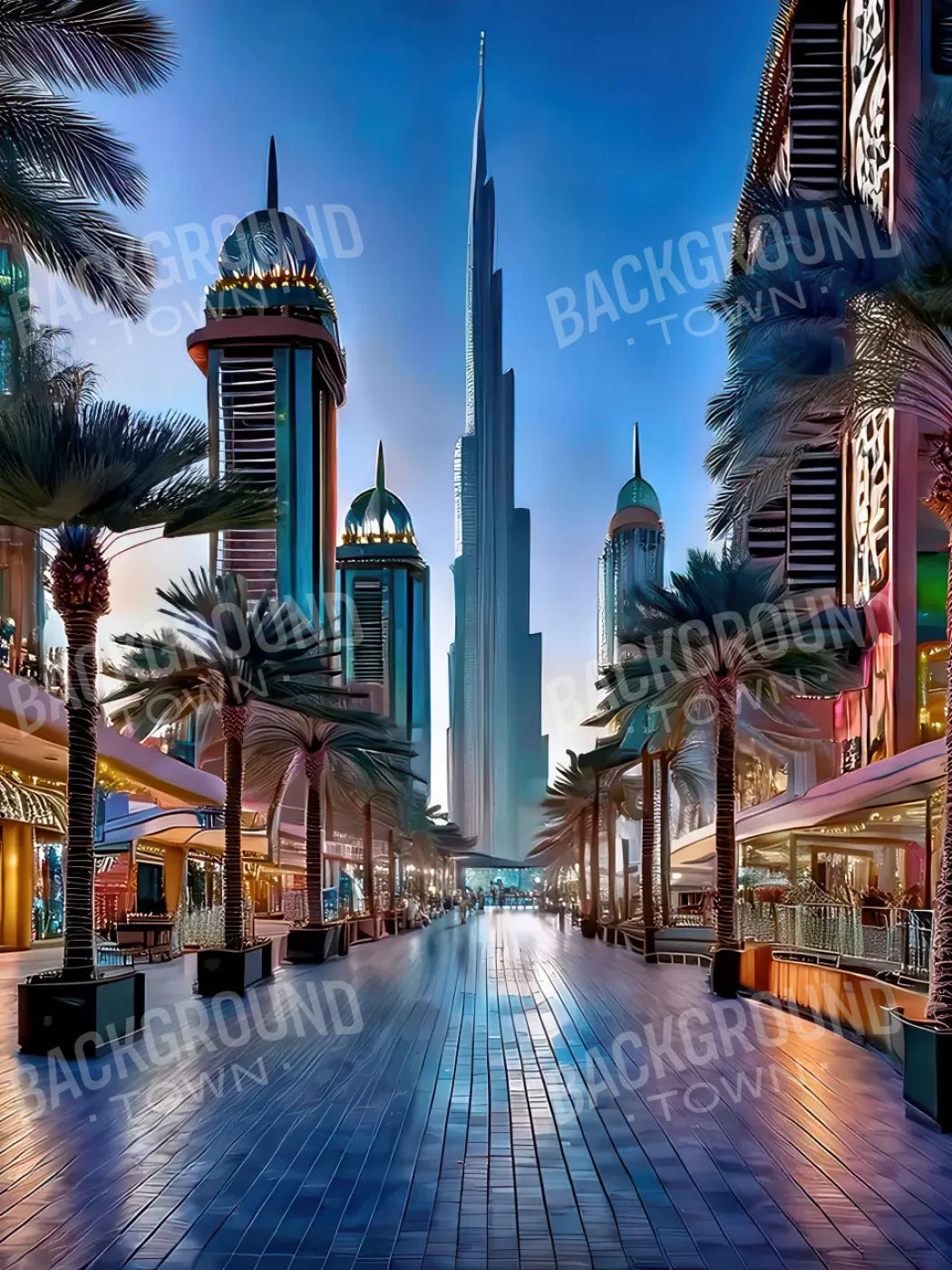 Dubai At Night 6’x8’ Fleece (72 x 96 inch) Backdrop