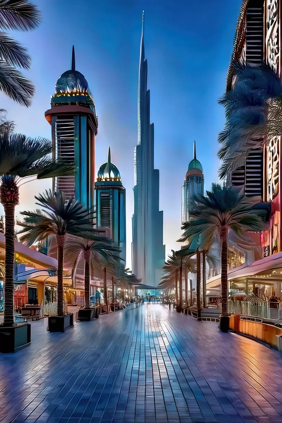 Dubai At Night Backdrop