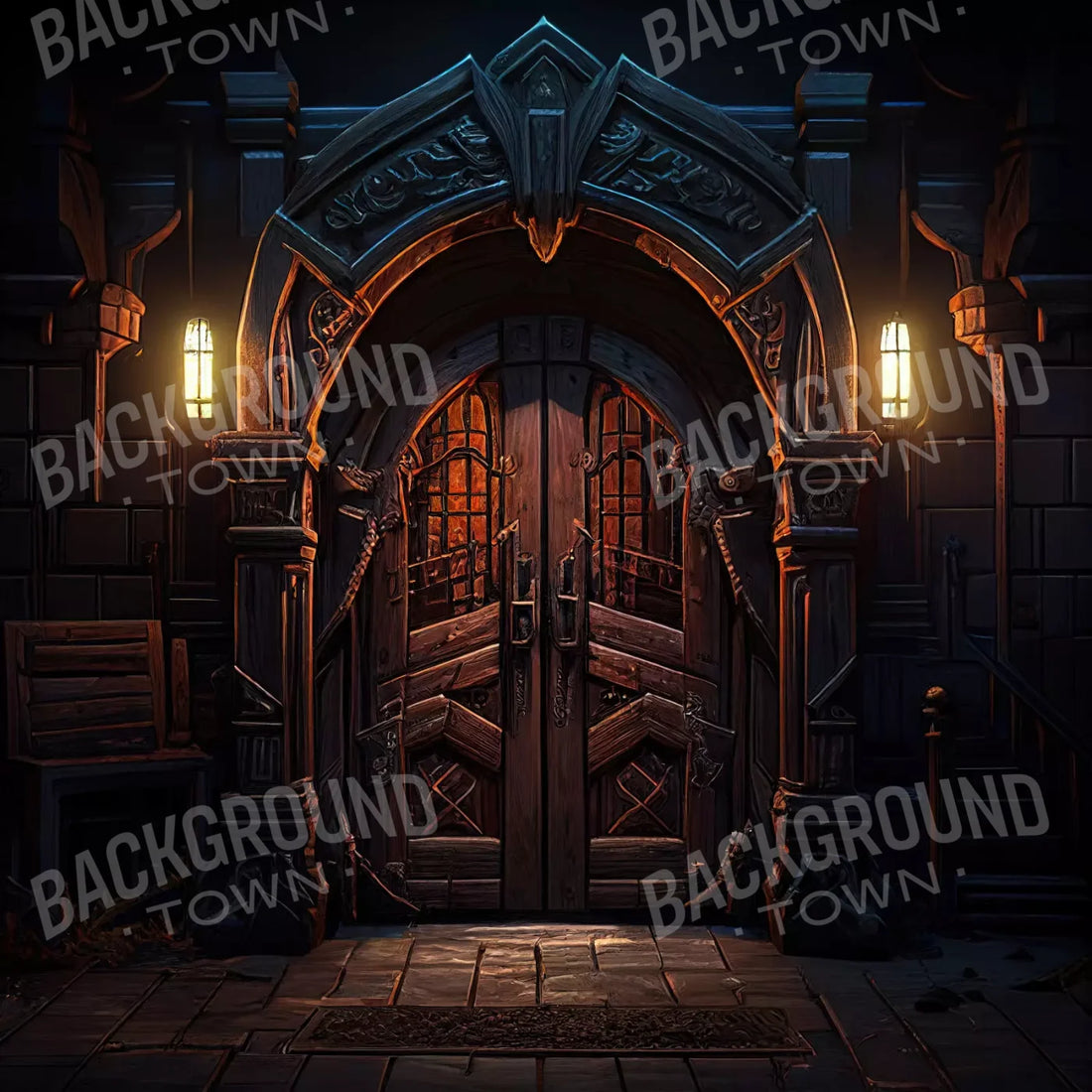 Dungeon Door 10X10 Ultracloth ( 120 X Inch ) Backdrop