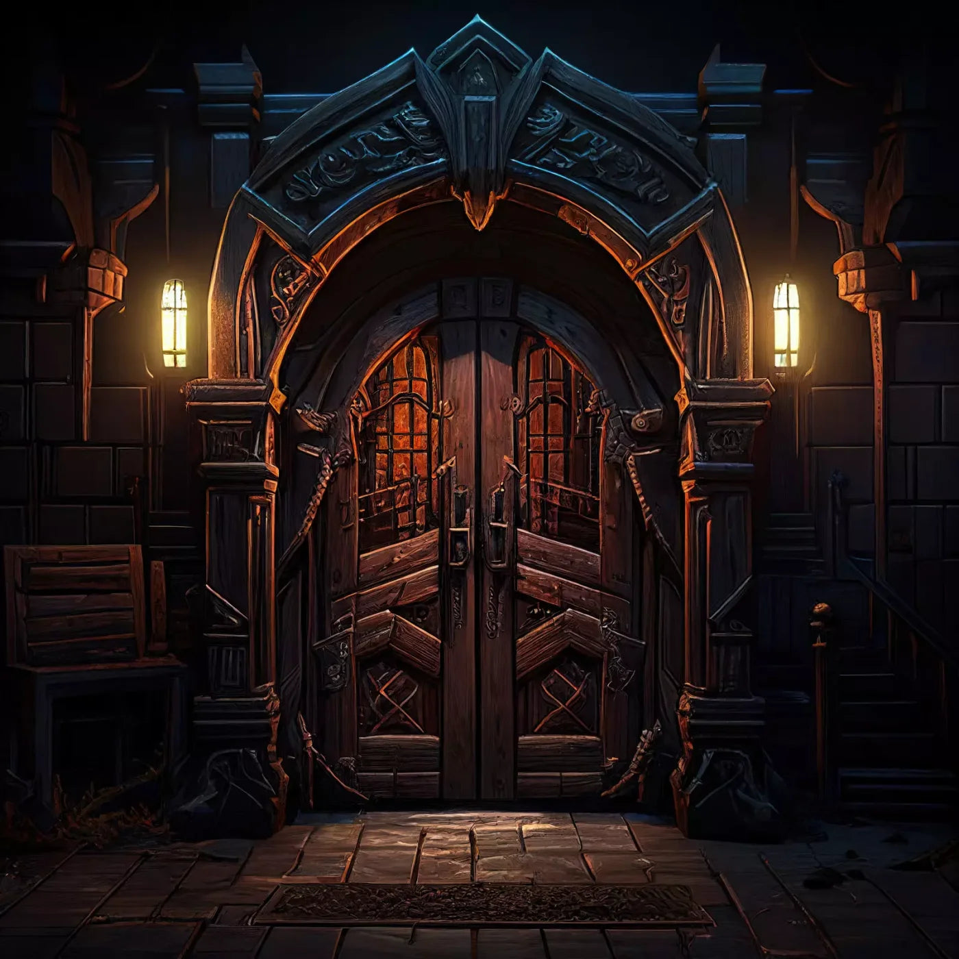 Dungeon Door 10X10 Ultracloth ( 120 X Inch ) Backdrop