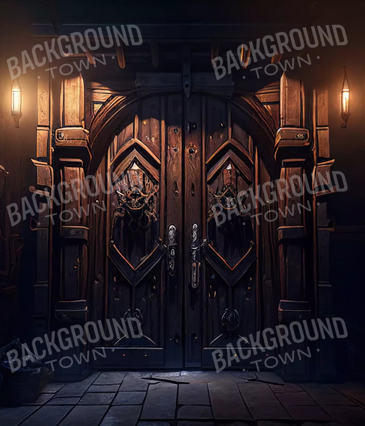 Dungeon Doors L 10X12 Ultracloth ( 120 X 144 Inch ) Backdrop