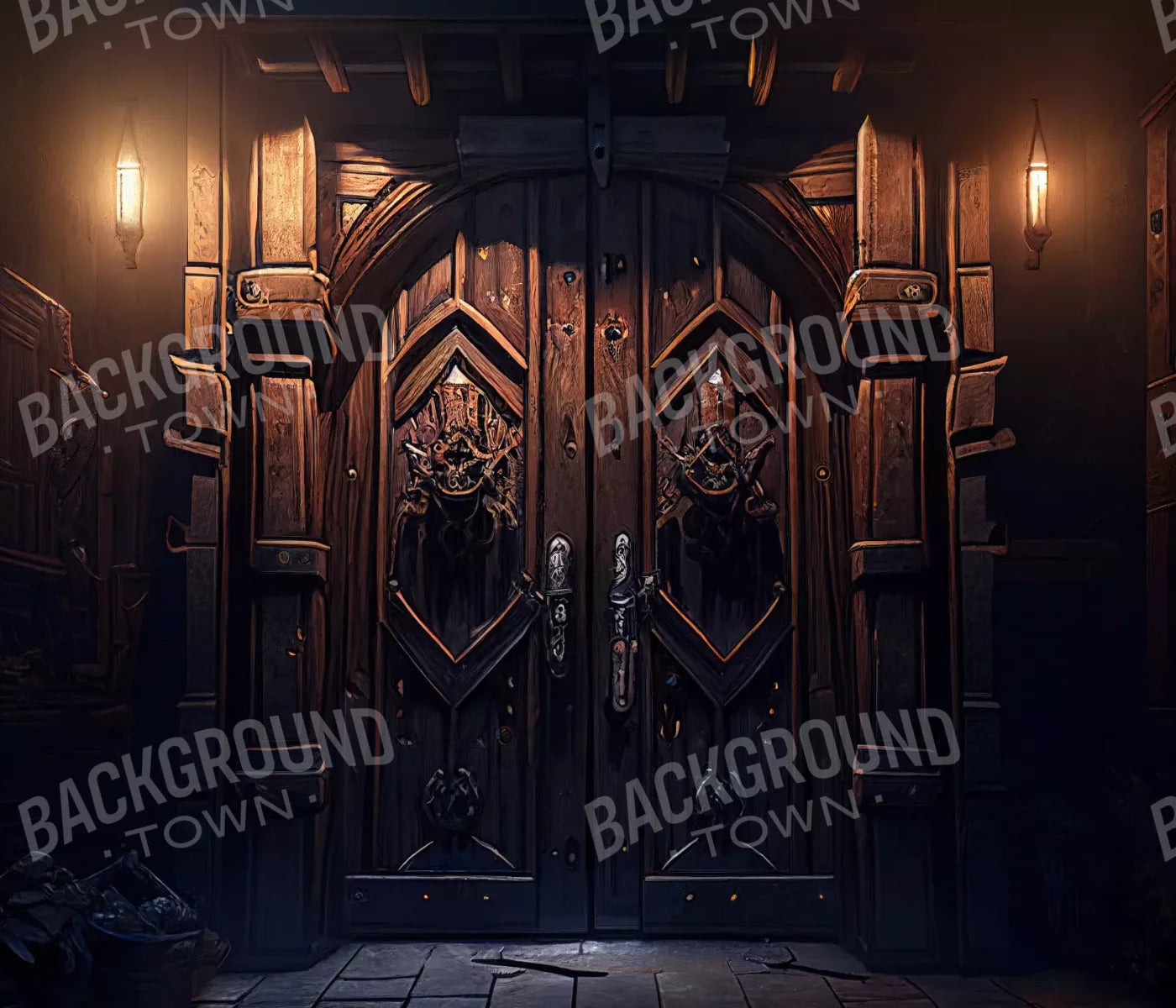 Dungeon Doors L 12X10 Ultracloth ( 144 X 120 Inch ) Backdrop