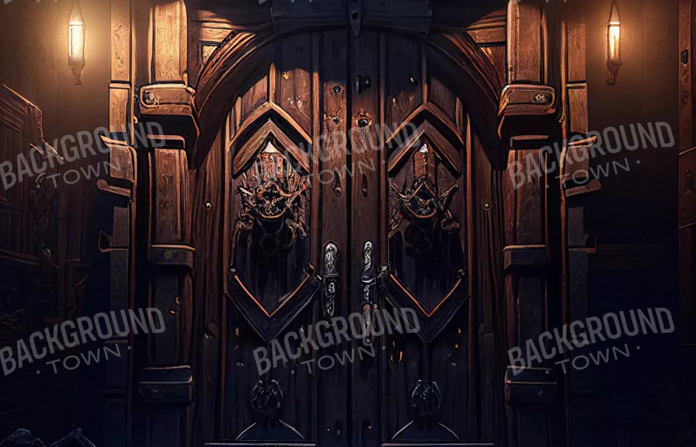 Dungeon Doors L 12X8 Ultracloth ( 144 X 96 Inch ) Backdrop