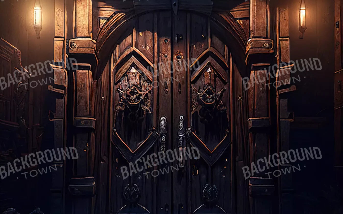Dungeon Doors L 14X9 Ultracloth ( 168 X 108 Inch ) Backdrop