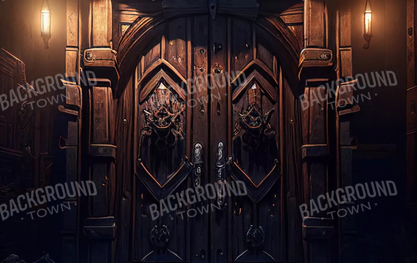 Dungeon Doors L 16X10 Ultracloth ( 192 X 120 Inch ) Backdrop