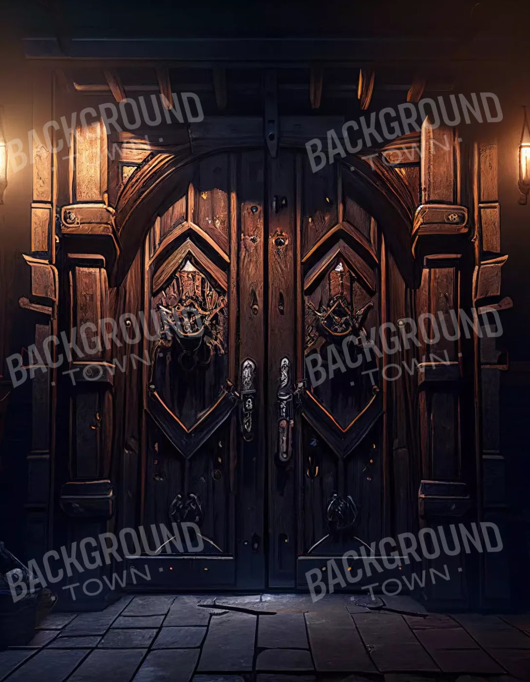 Dungeon Doors L 6X8 Fleece ( 72 X 96 Inch ) Backdrop