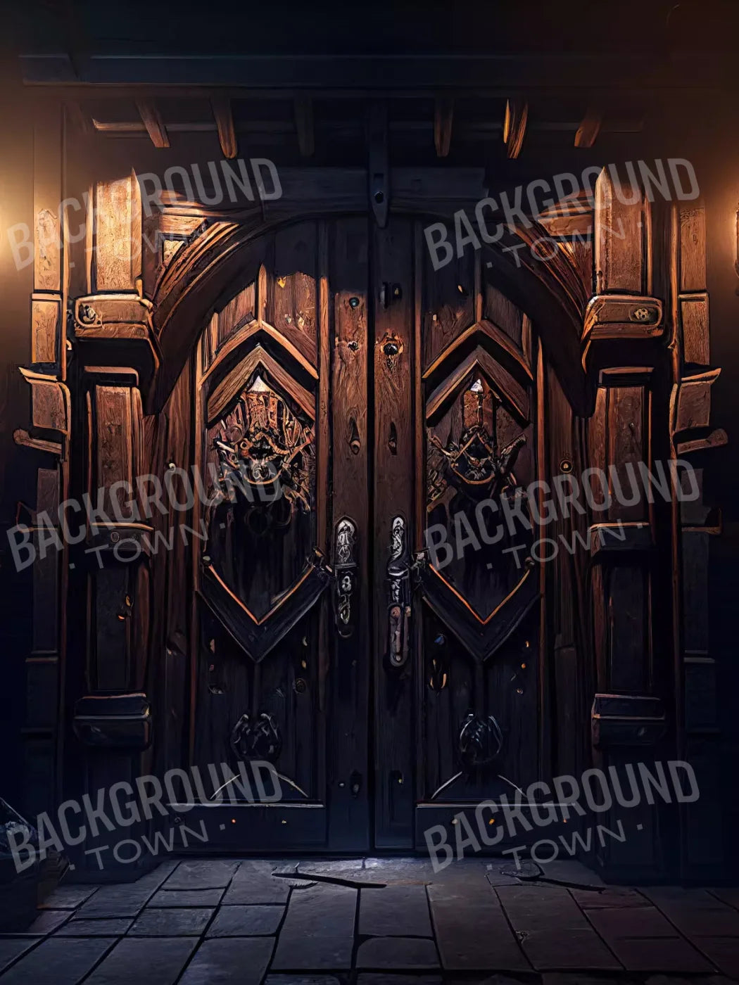 Dungeon Doors L 8X10 Fleece ( 96 X 120 Inch ) Backdrop